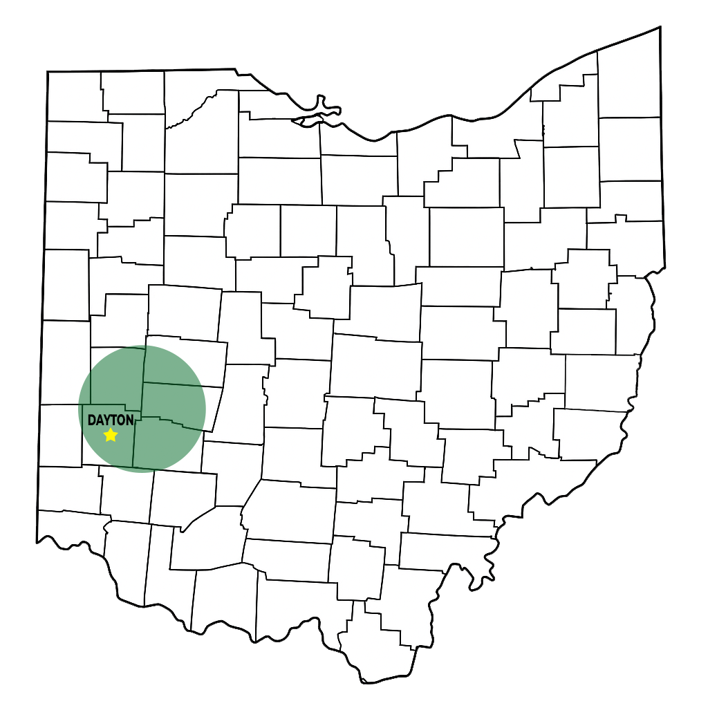 JAMS Property Preservation LLC - Dayton, Ohio Areas We Service - Map